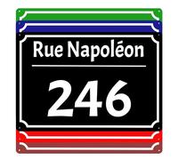 Numero de maison exterieur, grande plaque de porte en métal aluminium, plaque de rue avec numéro de maison, 15 x 20 cm/20 x 30 cm/30 x 40 cm, bleu noir