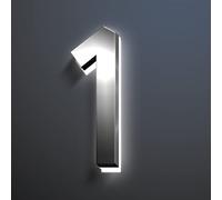 Numéro de maison flottant 3D à LED rétroéclairé en acier inoxydable, numéros de maison éclairés, numéros de maison à LED rétroéclairés, 6".,6 pouces 150 mm,1