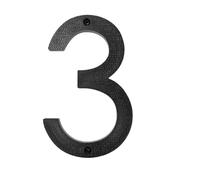 Numéro De Maison Flottant ABS 5 Pouces/125mm, 1 Pièce, Chiffres En Relief Noirs, Signe D'adresse 0-9 Lettres, Grandes Plaques Porte Modernes, Numéros D'extérieur for La(3)