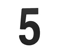 Numéro de Maison Flottant Autocollant 127 mm en acier inoxydable noir auto-adhésif maison numéro plaque signalétique signe(Black 5)