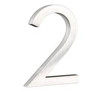 Numéro de Maison Flottant Autocollant 15 cm grand numéro de maison extérieur argenté porte d'appartement moderne flottant signe d'adresse extérieure à la(2,10cm)