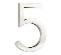 Numéro de Maison Flottant Autocollant 15 cm grand numéro de maison extérieur argenté porte d'appartement moderne flottant signe d'adresse extérieure à la(5,15cm)