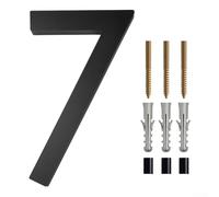 Numéro de maison flottant de 15,2 cm au design moderne pour adresse de maison, garage ou portail, panneau noir haute visibilité (7)