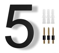 Numéro de maison flottant de 20,3 cm avec effet ombre en noir, conçu pour une utilisation en extérieur sur les adresses à domicile et les portails de garage (5)