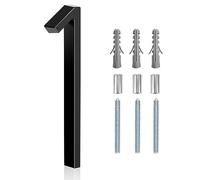 Numéro de maison flottant en acier inoxydable de 12,7 cm, moderne, antirouille avec kits de clous pour porte, jardin, boîte aux lettres, décoration, visibilité (1)