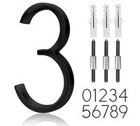 Numéro de maison flottant en acier inoxydable de 12,7 cm - Numéros de maison modernes en métal - Numéro de décoration avec kit de clous, revêtement noir - Signalisation de visibilité 911 (3)