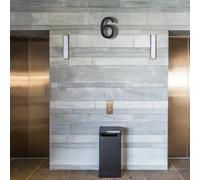 Numéro de maison flottant moderne de 20,3 cm pour une utilisation en extérieur avec grand motif ombre noire, facile à installer sur un mur, un portail ou un garage (6)