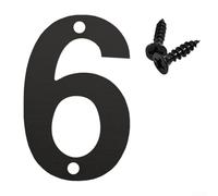Numéro de maison flottant noir pour porte extérieure ou mur sans entretoise requise pour une installation encastrée ou entretoise (6)
