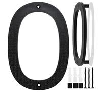 Numéro de Maison Grande Taille Noire, 20cm, Plaque Flottante de Numéro de Maison, Numéro de Rue/Porte en Plastique ABS Effet 3D pour Bureaux, Boîtes Aux Lettres, Garages (Numéro 0)