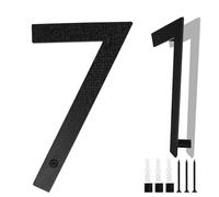 Numéro de Maison Grande Taille Noire, 20cm, Plaque Flottante de Numéro de Maison, Numéro de Rue/Porte en Plastique ABS Effet 3D pour Bureaux, Boîtes Aux Lettres, Garages (Numéro 7)