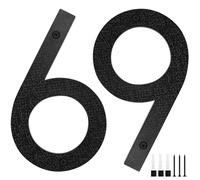 Numéro de Maison Grande Taille Noire, 20cm, Plaque Flottante de Numéro de Maison, Numéro de Rue/Porte en Plastique ABS Effet 3D pour Bureaux, Boîtes Aux Lettres, Garages (Numéro 6/9)