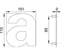 Numéro de maison lettre a VA ma 114mm L.101mm EDI