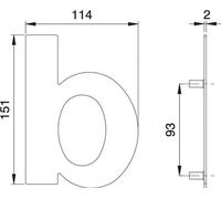 Numéro de maison lettre b VA ma 150mm L.114mm EDI