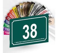 Numéro De Maison Personnalisable - Numéro Et Texte Gravé - Vert