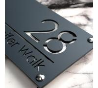 Numéro de maison personnalisé découpé au laser - Numéro de rue résidentiel - Moderne - Pour la maison et l'extérieur - En acrylique 3D (noir et blanc)