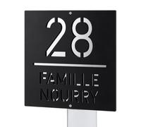 Numéro de Maison Personnalisé en Acrylique 3D Noir et Or - Plaque d'Adresse Moderne avec Effet Flottant, Signalétique Extérieure Étanchéité IP65 pour Maison, Hôtel et Appartement
