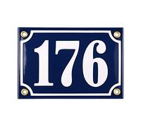 Numéro de Maison | Plaque Émaillée Personnalisée 10x15 cm | Numéro de Rue | Panneau de Porte (Bleu)