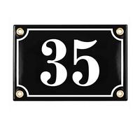 Numéro de Maison | Plaque Émaillée Personnalisée 10x15 cm | Numéro de Rue | Panneau de Porte (Noir)