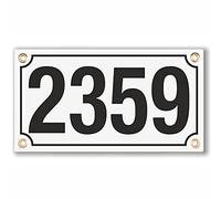 Numéro de Maison | Plaque Émaillée Personnalisée 12x22 cm | Numéro de Rue | Panneau de Porte (Blanc)