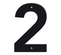 Numéro de Maison Pléxiglas Noir brillant Police DROIT. Chiffre pour Maison 10 cm ou 15 cm. Numéro de Porte de Maison avec Kit de Fixation - Hauteur 10 cm, 2
