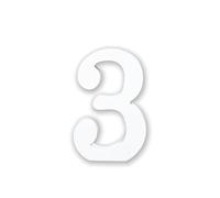 Numéro de panneau en bois blanc largeur 11 cm épaisseur 1,2 cm décoration bricolage (numéro 3)