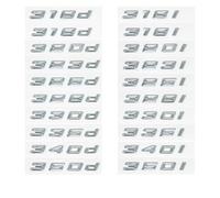 Numéro de Police 316i 318d 320i 325i Lettres 328d 330i 340i GT Badge ABS Compatible avec la série 3 E90 E46 F30 Autocollant de boîtier arrière de Voiture(Silver,316d)