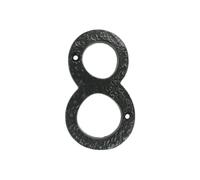 Numéro de porte 8 en fer noir 10,2 cm