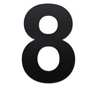 Numéro de porte en acier inoxydable Numéro de maison adhésif noir fabriqué en acier inoxydable SUS304 massif 3in/7.5cm(8)