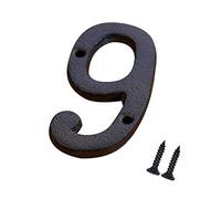 Numéro de porte, Numéro de maison en métal 0-9 avec vis, numéro de maison numérique en fonte(9)