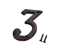 Numéro de porte, Numéro de maison en métal 0-9 avec vis, numéro numérique fonte(3)