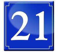 Numéro De Rue 21 (Classique 10x10cm) - Sticker/Autocollant