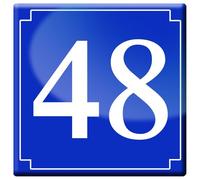 Numéro De Rue 48 (Classique 10x10cm) - Sticker/Autocollant