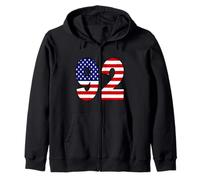 Numéro de Sport #92 (Quatre-Vingt-dix Deux) avec Drapeau américain Sweat à Capuche