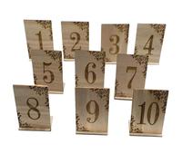 Numéro De Table De Mariage en Bois Ensemble De Panneaux D'étiquette 1-10 Numéro De Table Rustique Numéro De Réception Numéro De Table pour Fête Décor De Restauration