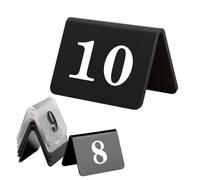 Numéro De Table De Style Tente En Acrylique, Cartes De Place Double Face Empilable, Cartes De Restaurant, Numéros De Table De Mariage, Pour Restaurant Cafés Bars Fête De Mariage(Black Frosted,1-25)