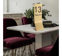 Numéro de table en métal 1-10/20, numéro de table debout 14,5 x 5 x 5 cm, indéformable, plaque de table double face en acier inoxydable, indéformable(1-10)