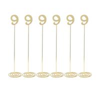 Numéro de Table en Métal Antirouille Numéro de Bureau Grand Exquis avec Base pour Banquet Réception de Mariage 6pcs Matériel de Fer Célébration de Fête de Bureau (9)