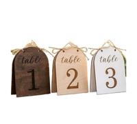 Numero De Table Mariage Numéros de Table de mariage en bois, ensemble de décoration en bois arqué rustique(White wood,Number 1-10)