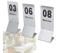 Numéro de table pour banquets, cafés - Carte de table double face en acier inoxydable pour restaurant, étiquettes empilables pour un rangement facile des sièges, 1-25, 1-50