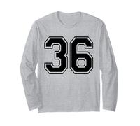 Numéro de Trente Six # 36 - Uniforme de l'équipe de Sport - Anniversaire 36 Manche Longue
