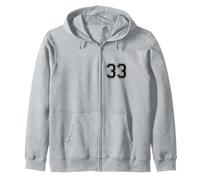 Numéro de Trente Trois #33 - Uniforme d'équipe de Sport - Anniversaire 33 Sweat à Capuche