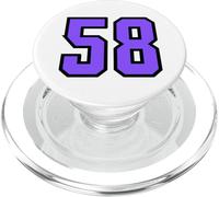 Numéro d'équipe Sportive Violet Noir #58 PopSockets PopGrip pour MagSafe