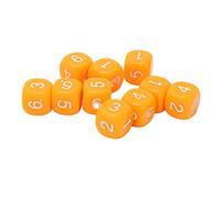 Numéro Dice, 20pcs 6 côtés de Conception d'angle Ronde Numéro de Conception Nice Plastic Game Set Tools Teaching Tools Tools pour Les Enfants d'apprentissage numérique (Orange)