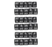 Numéro Dice Cubes Sixades 30pcs Multiples de 2 Jeux de Billets de plaques de mathématiques en Plastique Ensemble de dés pour Enfants apprenant à enseigner Les activités de l'école (Noir)