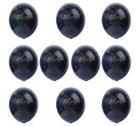 Numéro d'or de 12 pouces Balloons en latex imprimés 10pcs, 30e 40e 50e anniversaire de fête d'anniversaire (Black happy birthday)