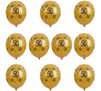 Numéro d'or de 12 pouces Balloons en latex imprimés 10pcs, 30e 40e 50e anniversaire de fête d'anniversaire (Golden 50)