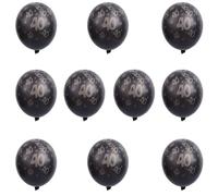 Numéro d'or de 12 pouces Balloons en latex imprimés 10pcs, 30e 40e 50e anniversaire de fête d'anniversaire (Black 40)