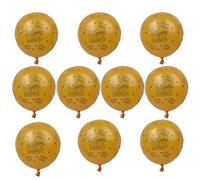 Numéro d'or de 12 pouces Balloons en latex imprimés 10pcs, 30e 40e 50e anniversaire de fête d'anniversaire (golden happy birthday)