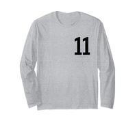 Numéro Eleven #11 Uniforme de l'équipe Sportive Anniversaire 11 Manche Longue