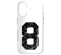 Numéro en détresse #8 Sport Black Varsity Number Coque pour iPhone 17